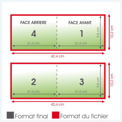 Dépliants 135grs brillant long paysage 4 pages - 1 000 exemplaires - pliage en deux