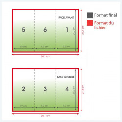 Dépliants 135grs brillant long portrait 6 pages - 10 000 exemplaires - pliage zigzag