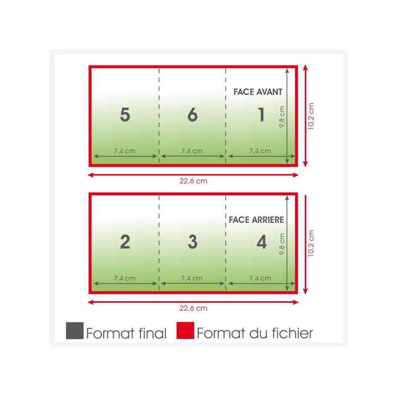 Dépliants A7 135grs brillant portrait 6 pages - 2 500 exemplaires - pliage zigzag
