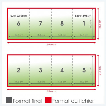 Dépliants A5 portrait 135grs brillant 8 pages - 2 500 exemplaires - pliage zigzag Dépliants A5 portrait 135grs brillant 8 pages - 2 500 exemplaires - pliage zigzag