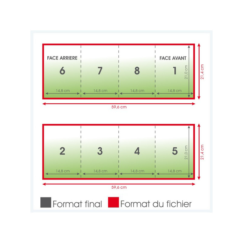 Dépliants A5 portrait 135grs mat 8 pages - 5 000 exemplaires - pliage zigzag