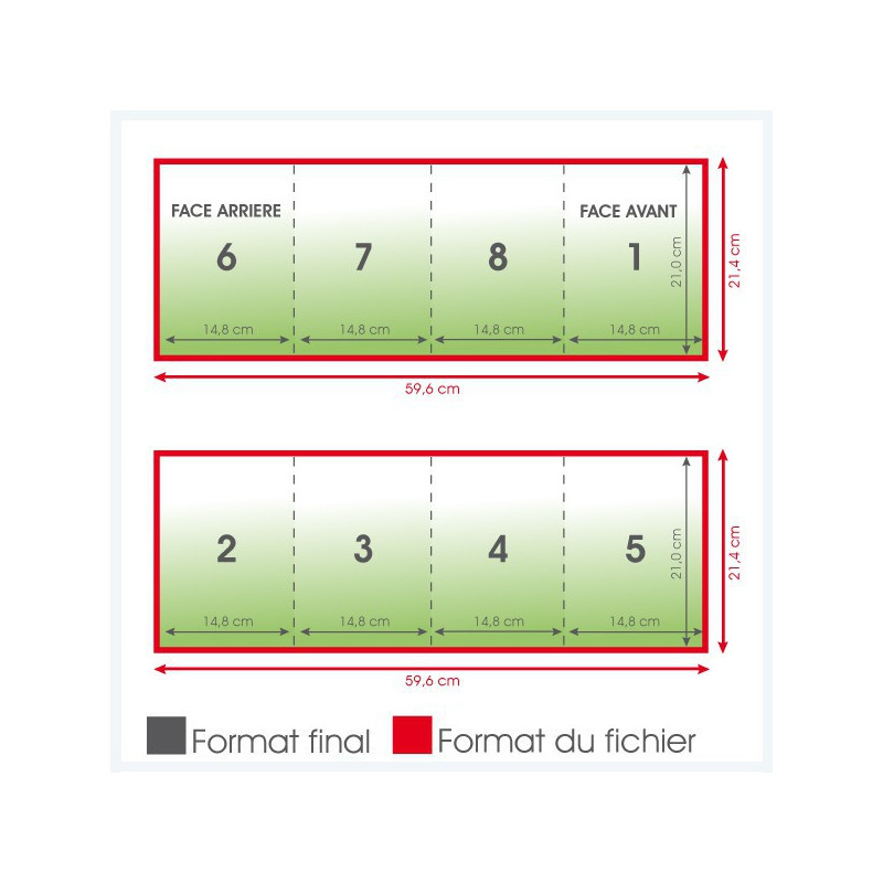 Dépliants A5 portrait 135grs brillant 8 pages - 5 000 exemplaires - pliage portefeuille