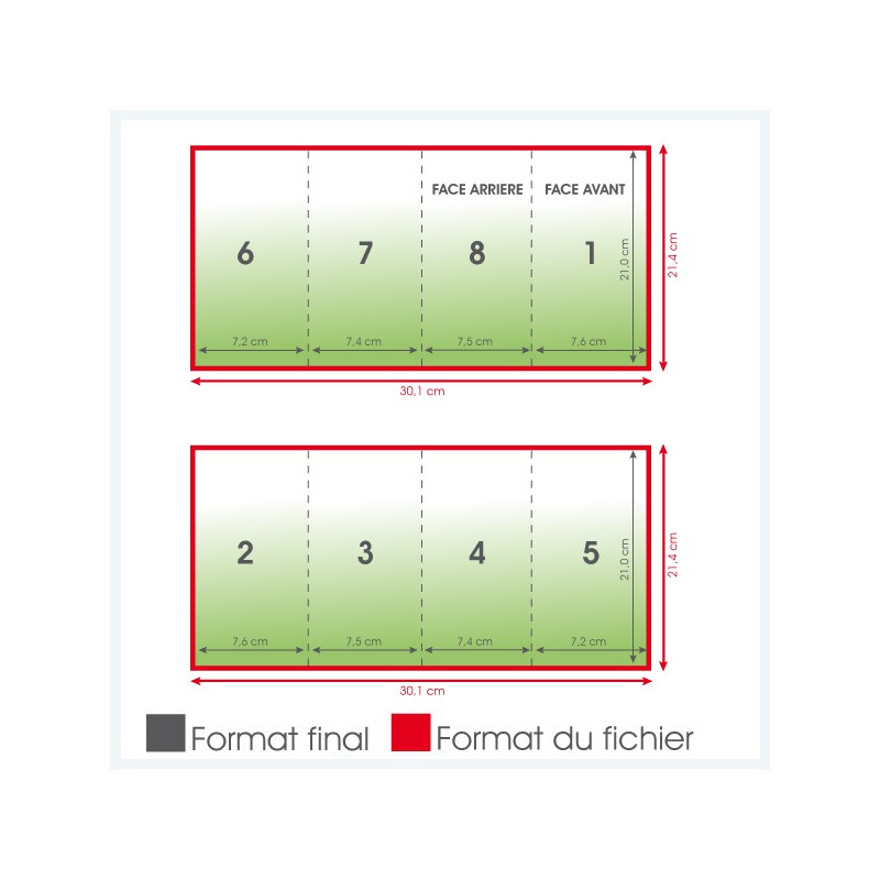 Dépliants A6 135grs long portrait brillant 6 pages - 2 500 exemplaires - pliage portefeuille