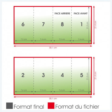 Dépliants A6 135grs long portrait brillant 6 pages - 2 500 exemplaires - pliage portefeuille Dépliants A6 135grs long portrait brillant 6 pages - 2 500 exemplaires - pliage portefeuille