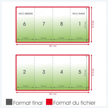 Dépliants A6 135grs long portrait brillant 8 pages - 20 000 exemplaires - pliage zigzag Dépliants A6 135grs long portrait brillant 8 pages - 20 000 exemplaires - pliage zigzag