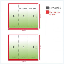 Dépliants 135grs long extra portrait brillant 6 pages - 20 000 exemplaires