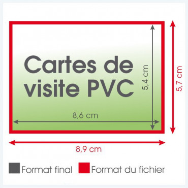 Cartes de visite PVC 700µm - 89x57mm - 100 exemplaires Cartes de visite PVC 700µm - 89x57mm - 100 exemplaires