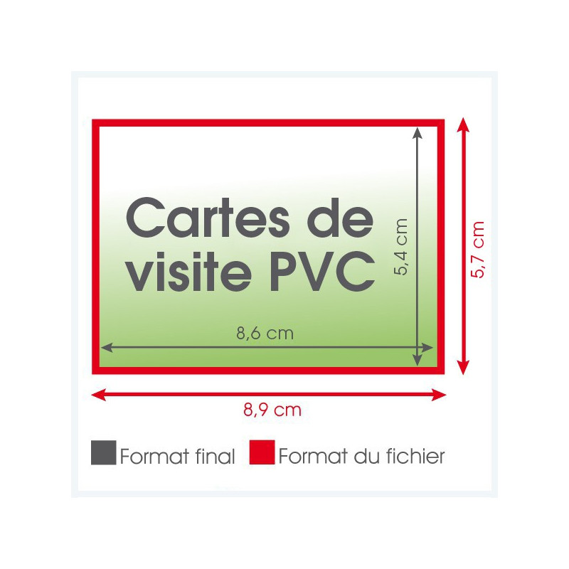 Cartes de visite PVC 700µm - 89x57mm - 100 exemplaires
