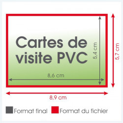 Cartes de visite PVC 700µm - 89x57mm - 100 exemplaires