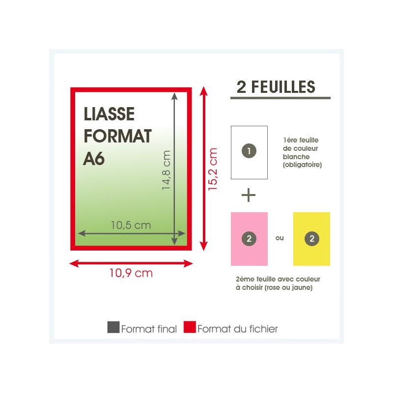 Liasse 2 feuilles format A6 - 100 exemplaires