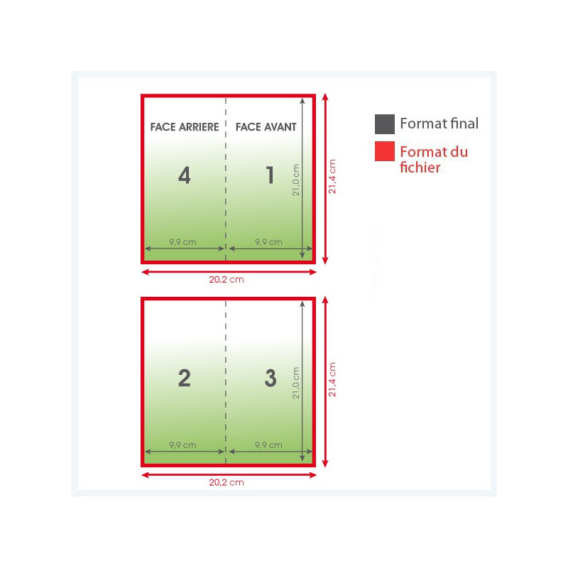 Dépliants 135grs long portrait mat 4 pages - 10 000 exemplaires