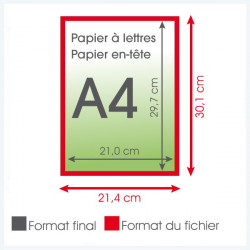 Papier à lettres 90grs - 1 000 exemplaires