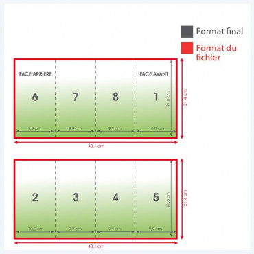 Dépliants 135grs brillant long portrait 8 pages - 1 000 exemplaires - pliage zigzag Dépliants 135grs brillant long portrait 8 pages - 1 000 exemplaires - pliage zigzag