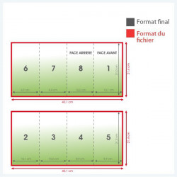 Dépliants 135grs brillant long portrait 8 pages - 20 000 exemplaires - pliage portefeuille