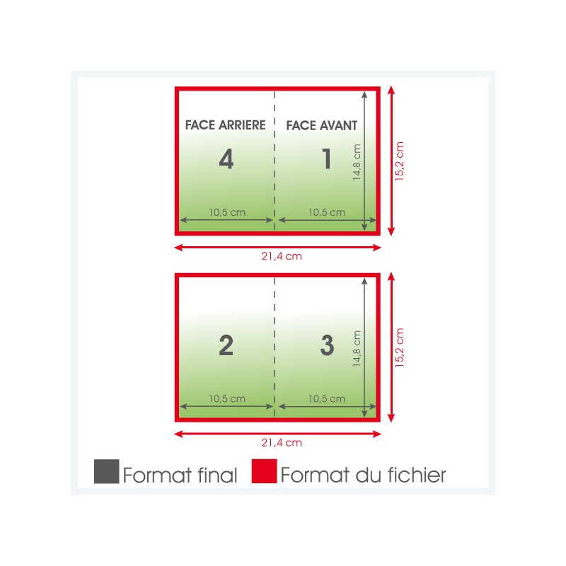 Dépliants A6 135grs mat 4 pages - 1 000 exemplaires