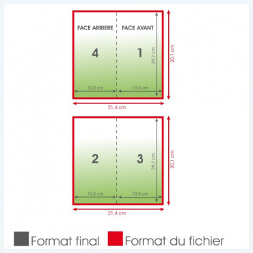 Dépliants A5 135grs brillant long portrait 4 pages - 1 000 exemplaires Dépliants A5 135grs brillant long portrait 4 pages - 1 000 exemplaires