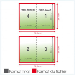 Dépliants A5 135grs brillant portrait 4 pages - 1 000 exemplaires