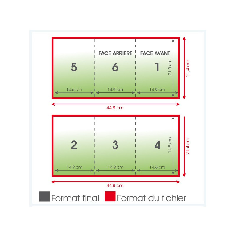 Dépliants A5 135grs brillant portrait 6 pages - 1 000 exemplaires