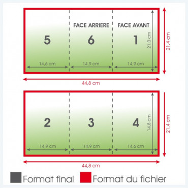 Dépliants A5 portrait 135grs brillant 6 pages - 1 000 exemplaires Dépliants A5 portrait 135grs brillant 6 pages - 1 000 exemplaires