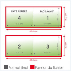 Dépliants A5 paysage 135grs mat 4 pages - 1 000 exemplaires