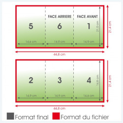 Dépliants A5 portrait 135grs brillant 6 pages - 1 000 exemplaires