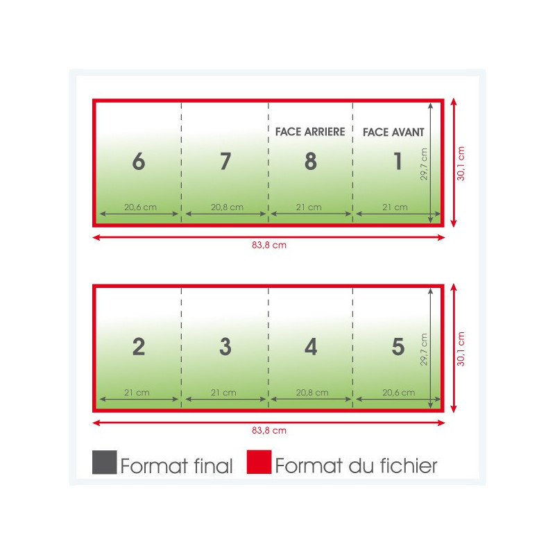 Dépliants A4 135grs mat portrait 8 pages - 15 000 exemplaires - pliage zigzag